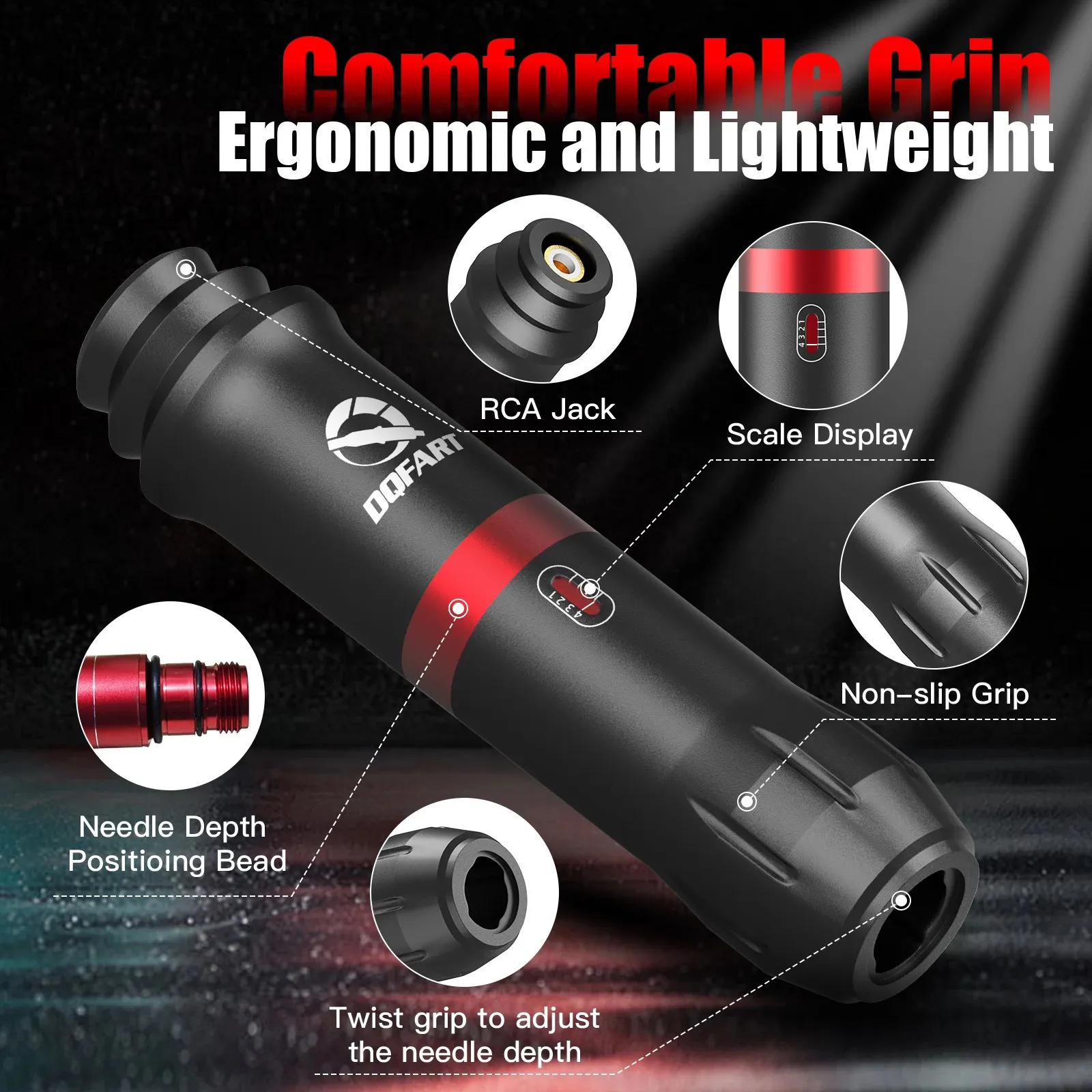 DQFART Wireless Tattoo Kit Rocket Machine Needle Cartridge