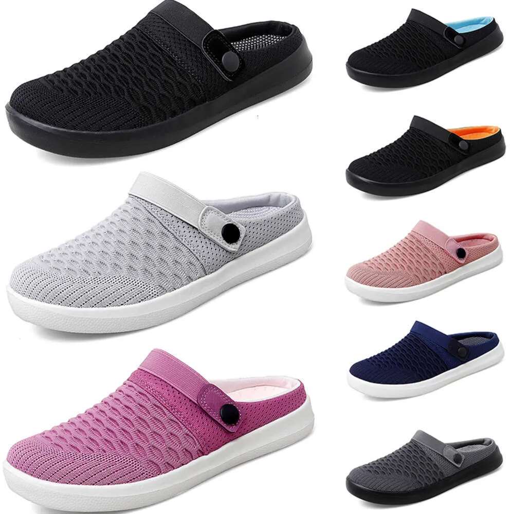 Mesh Slippers Cushion Slip-on Summer Femmes Chaussures Walking Gai Gai Purple noir rose rose gris pourpre Platage Platphes