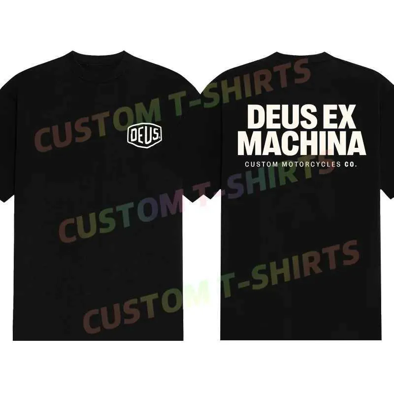 Herr t-shirts 2024 Hot Sale Summer 100% Cotton Black Deus T Shirt Men Short Slves Hip Hop Strtwear Cool T Ex Machina Motorcykel T-shirt T240510