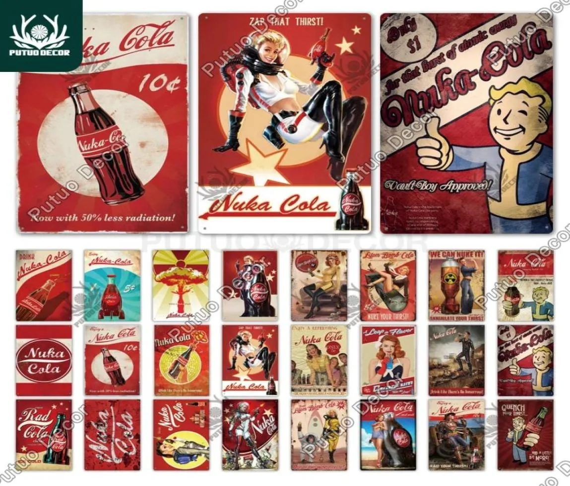 Peinture en métal Nuka cola Vintage Sign Plaque Retro Metal Affiches pour Kitchen Bar Pub Club Man Cave Home Mur Wall Decor5858219