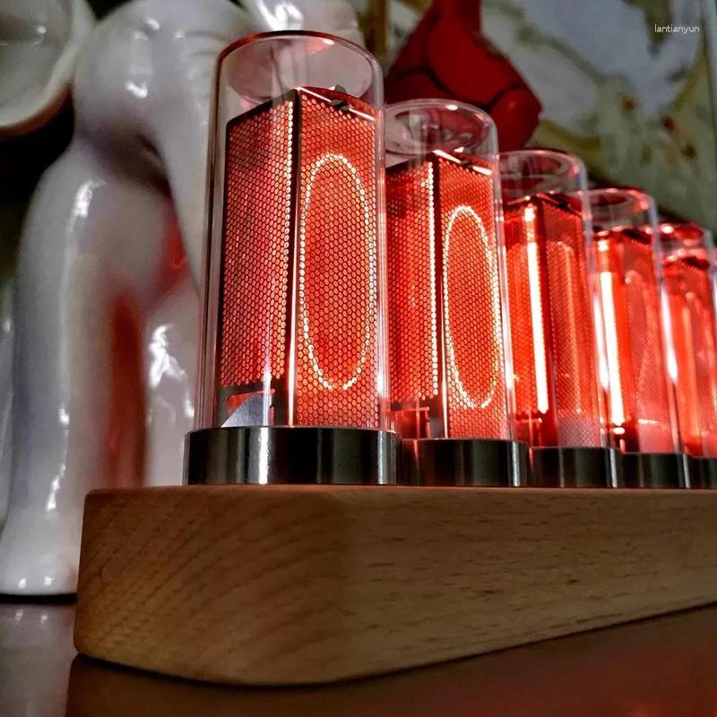 Relógios de mesa LED Relógio digital punk luxo nixie silent glow tube mesa de mesa de mesa de alarme de decoração clássica presente