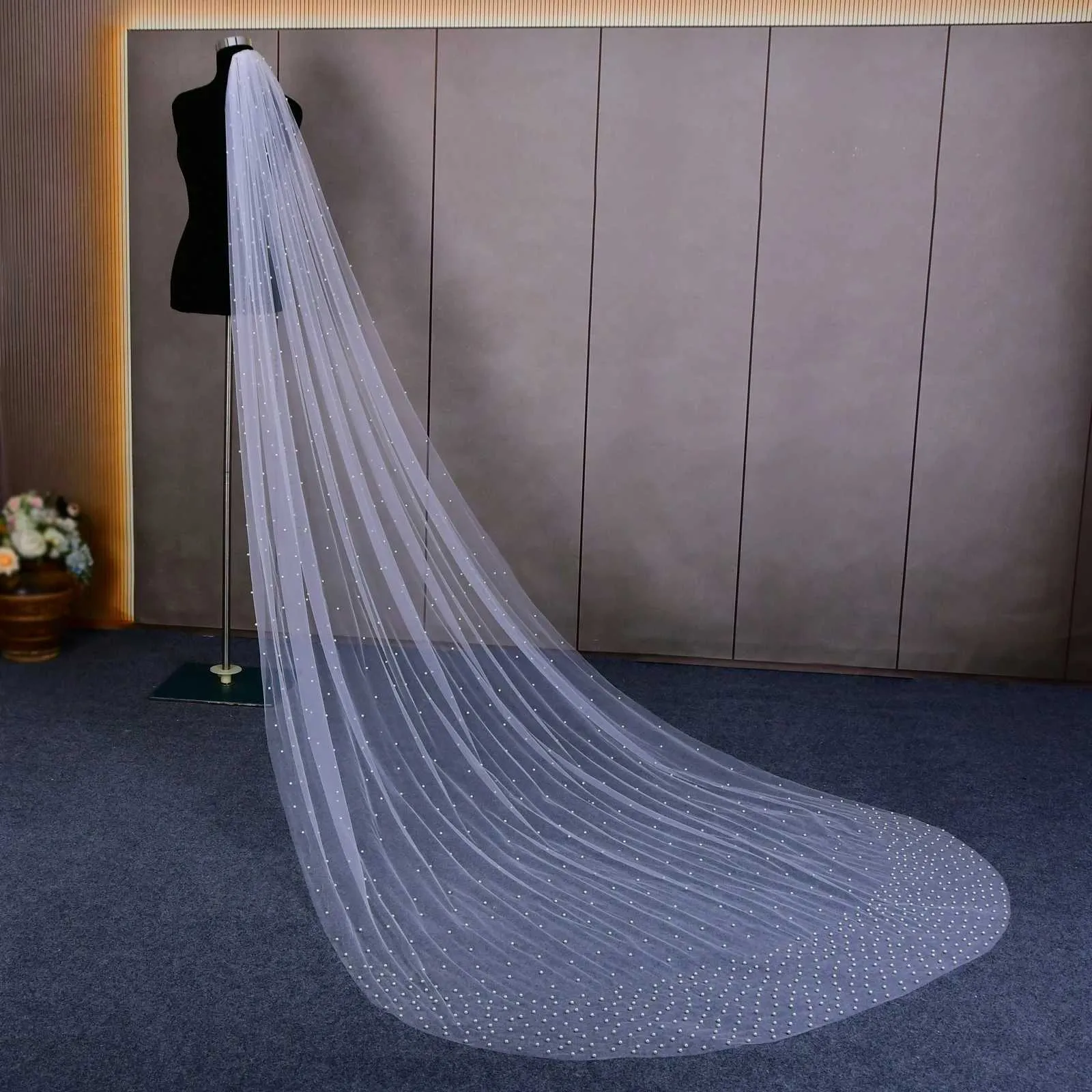 Gioielli V10 Perle Veli da sposa 1 livello Velo Denso su e giù Accessori per capelli Spose Mantiglia da sposa per la Chiesa_voghion.com