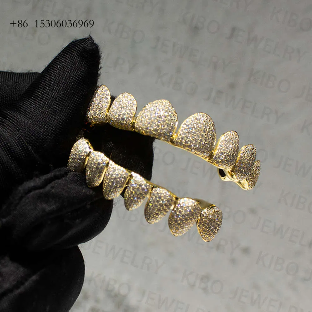 Bijoux hip hop 10k Gold Lab Grown Diamond Full Iced Out personnalisé Custom for Teeth Lab Grown Diamond Grillz