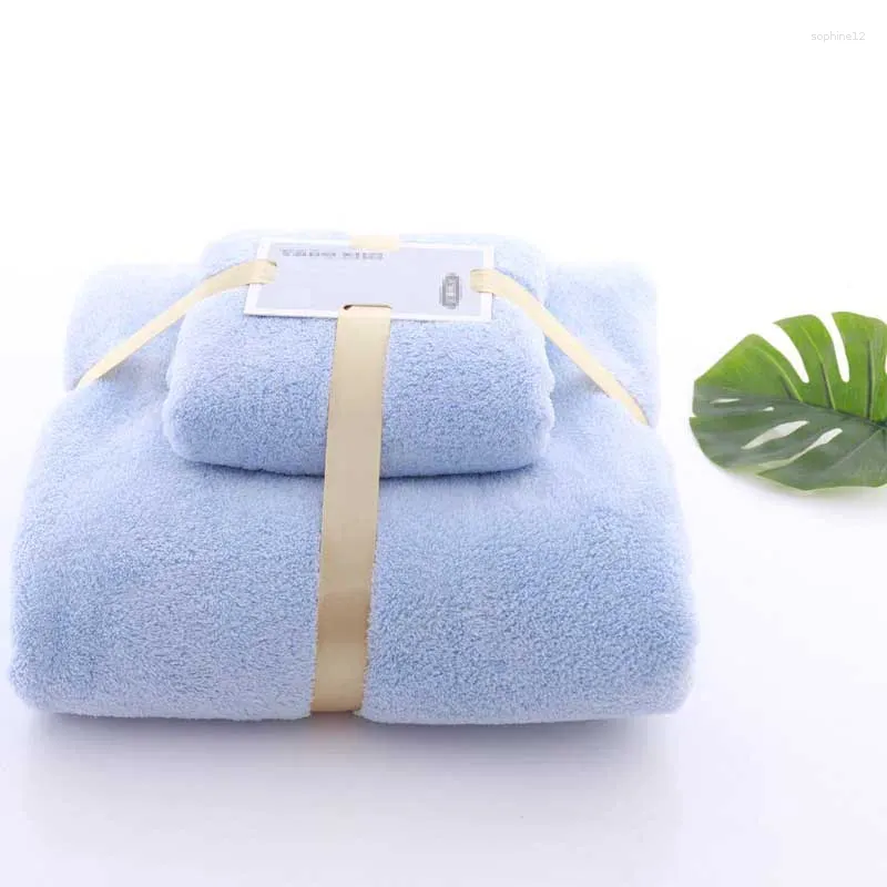 Serviette 2pcs / set Bath Set Coral Fleece Grande Salle épaisse Face à main Douche à la maison pour les enfants adultes