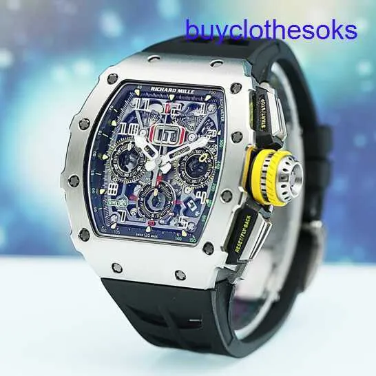 RM MECHANICAL DRIST WATM RM11-03 puste zegar Swiss World Famous RM1103 Titanium Metal Complete Chronograph