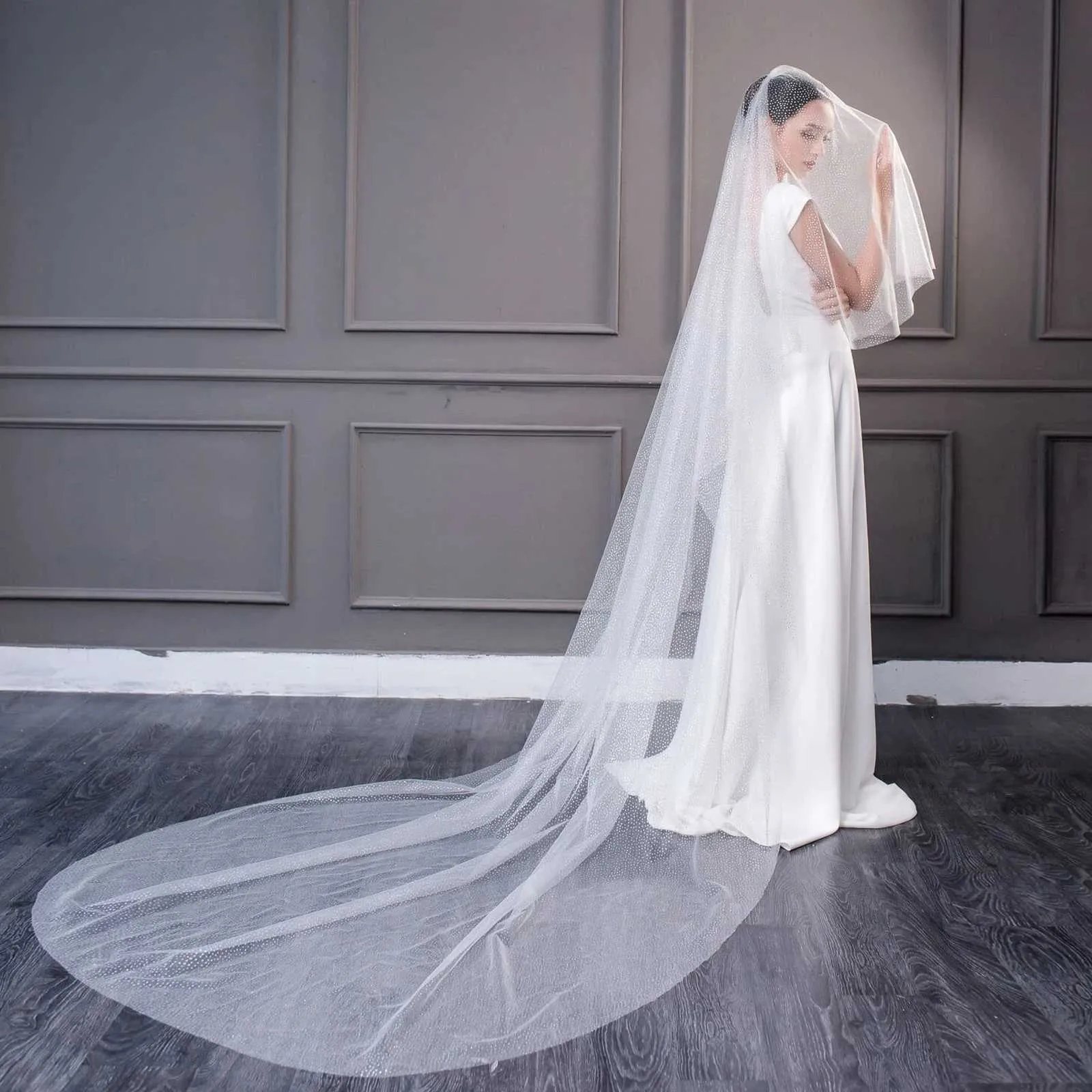 Sparkle Bridal Veil 2 Tier Soft Tulle With Comb For Wedding_voghion.com