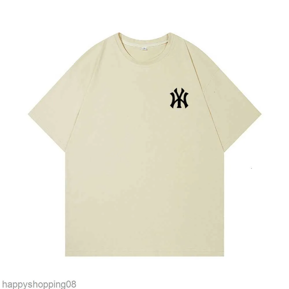 MF MLB NY Summer Nuova manica corta NY Small Labelined Mens Ricorso e Womens Sciume stile Trendy Coppia Trendy T-Shirt Pure Cotton Edition Korean Edition