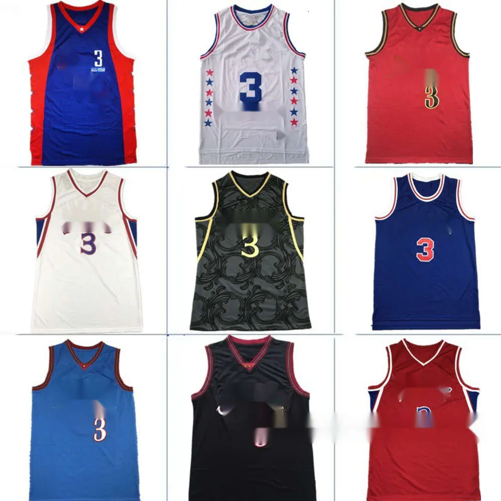 Jersey Summer Basketball pour ERS Size Iverson Broidered Sports Training Men S and Women Tank Top Set ET