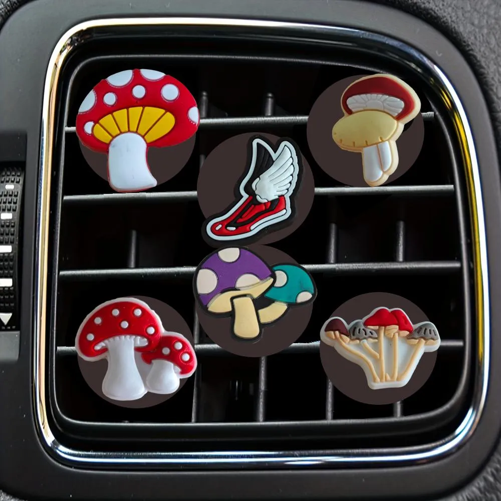 Interiördekorationer Mushroom Cartoon Car Air Vent Clip Outlet Clips Freshener Conditioner per droppe leverans Otanz