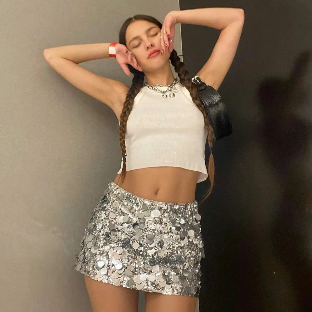 Save Big on Bulk Silver Mini Sequin Skirt Women's 2024 Y2K Sequin Mini  Skirt Shiny A Line Elastic Short Skirt For Beach, Club, Streetwear Best  Deals