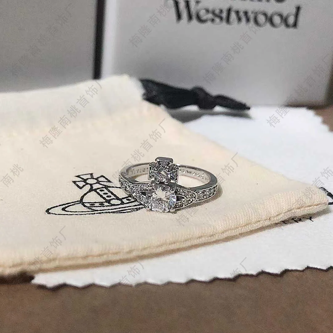 Brand High Version Westwoods lussuoso diamante pieno zircone zircone scintillante anello di saturno