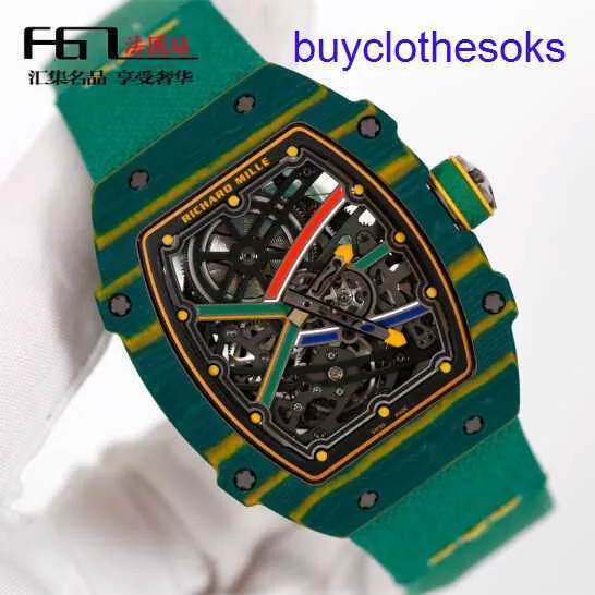 RM MEKANISK HANDLIGT TILLÄGG RM67-02 NTPT COBOL FIBER Quartz Titanium Metal Dial Machinery World Famous Chronograph