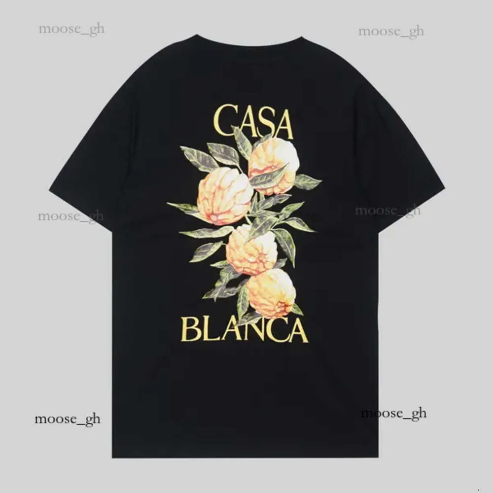 Ccasablancdy skjorta designer mens t skjortor designer tshirts för män casa blancas mens designer skjortor besättning hals kort ärm bomullsbrev sommar avslappnad 65