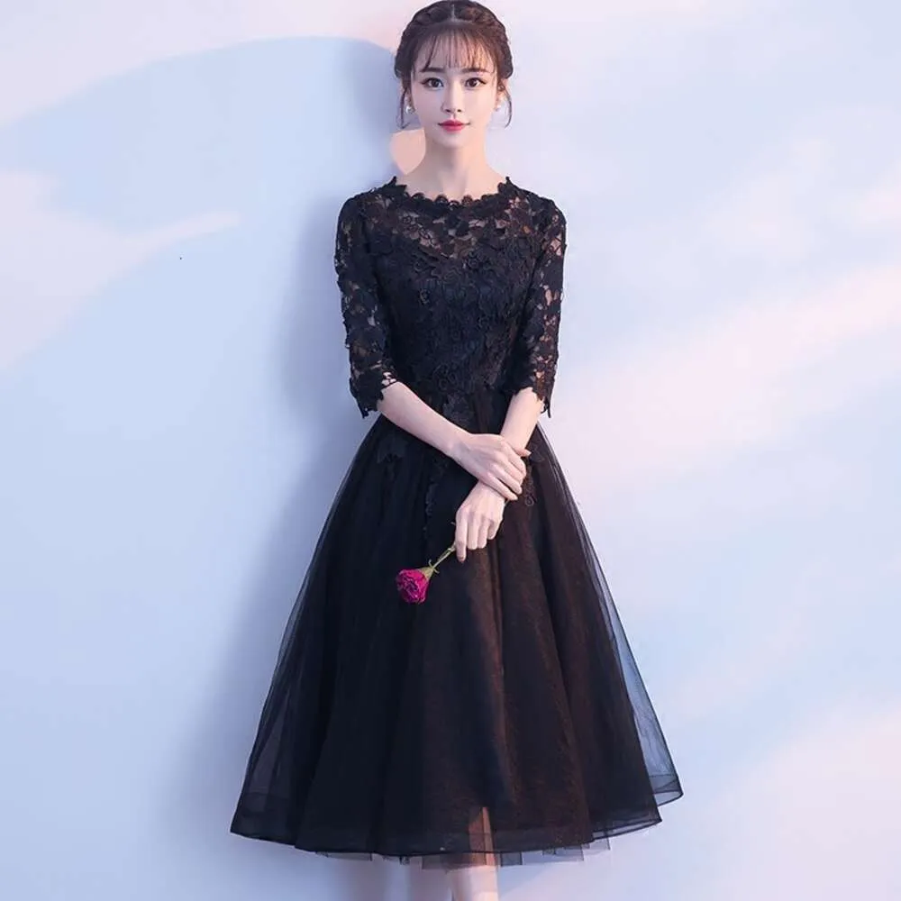 Elegant Black Cocktail Semi Formal Dress For Banquets And Parties Short ...