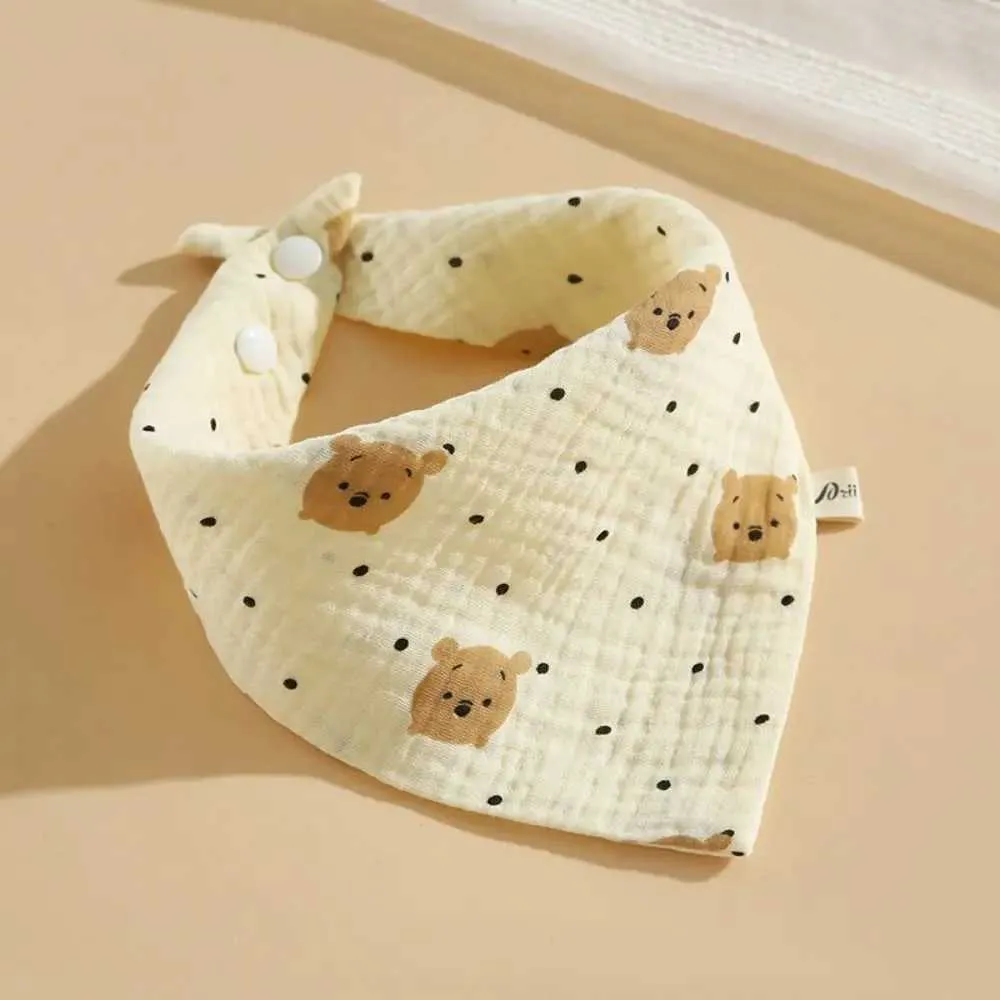 Bibs buccia panni abbottonate per bavagie a piattale per bambini accessori per bambini stampato in cotone asciugamano morbido tessuto a pieghe morbido d240513