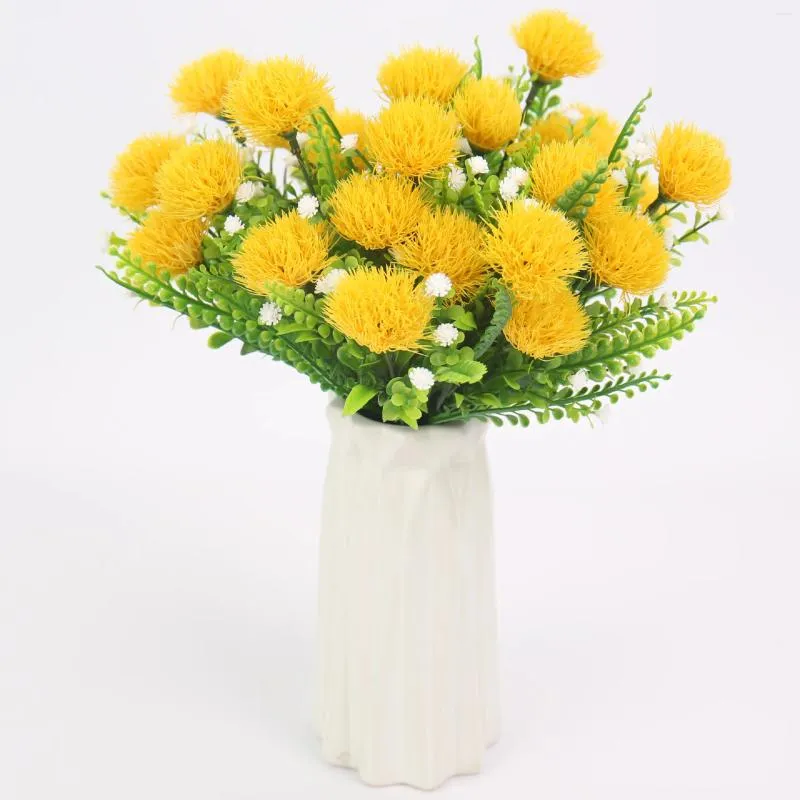 Dekorative Blumen Löwenzahn Seide Künstliche Blume Purpur Hordera Raum Gartengrüne Pflanze Hochzeitsfeier Dekoration Bouquet DIY Fälschung