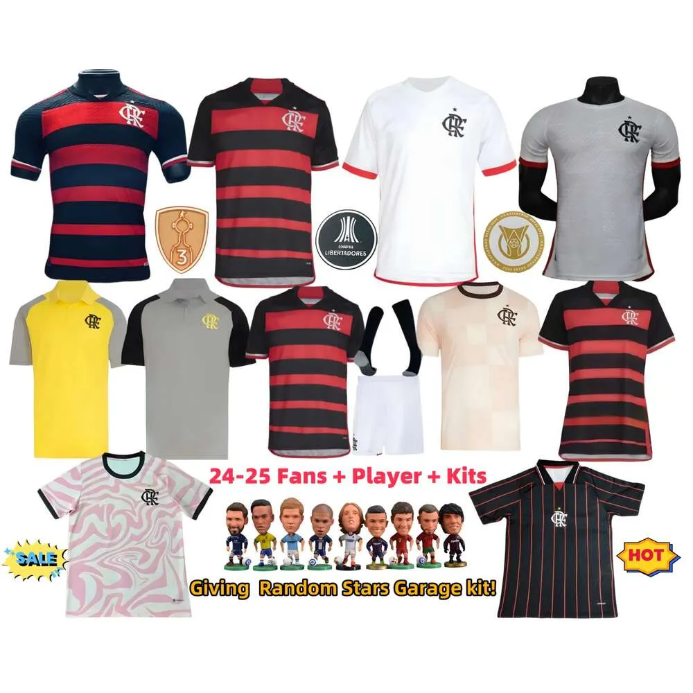 Xxxl 4xl 23 24 25 Flamengo Soccer Jerseys Pedro Diego E. Ribeiro Barbosa Vest 2024 Long Manche Lorran Maia Arrascaeta Version Femme Football Shirt Men Kits Kits Kits