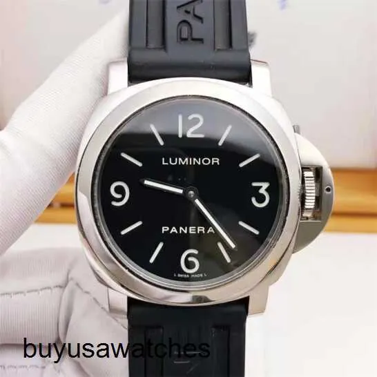 Montre de poignet moderne Panerai Steel Ceramic Titanium Metal Machinery Automatic Mécanical Men's Watch Luminor Series PAM00112 Diamètre 44 mm