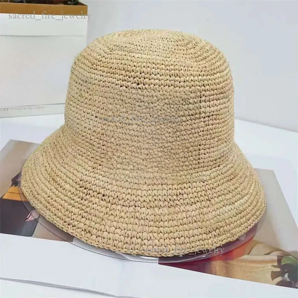 Loewe Straw Summer Bucket Loeweee Hats Designer Raffia Bonnets Women Mens Beach-Hat Grass Cap Anagram Strakhat Flat Loewe Cap Fashion Classic Retro Trend 275