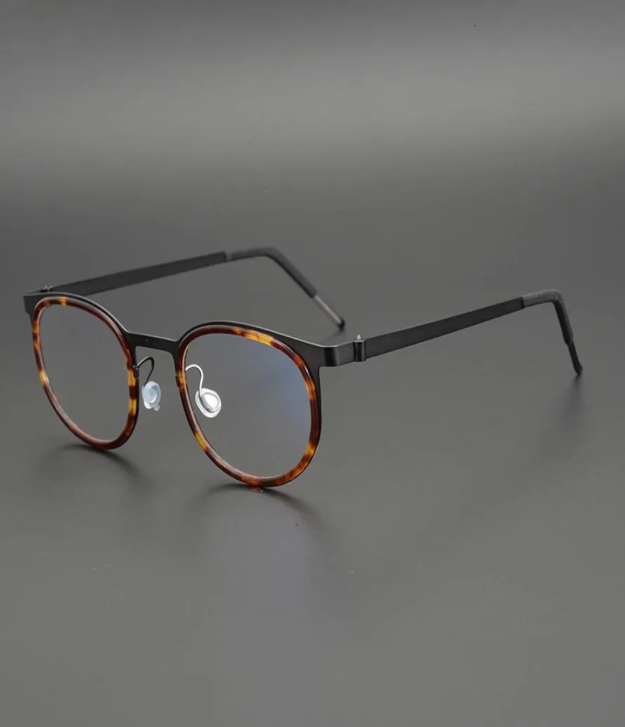 Igner Vintage Round Denmark Brand Titanium Glasses Men処方アイウェア近視光学眼鏡
