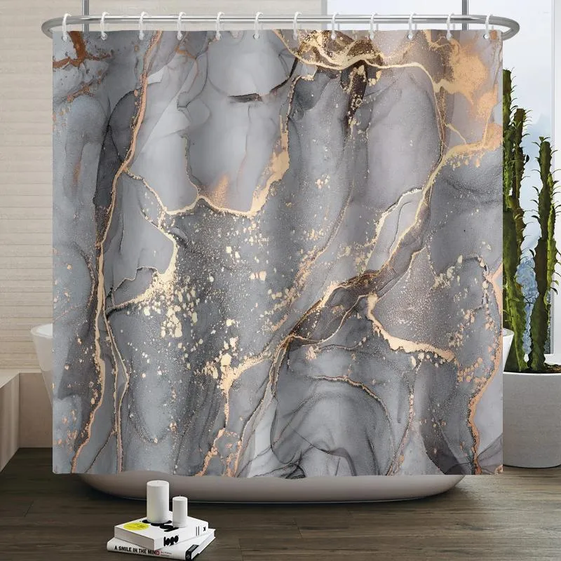 Cortinas de chuveiro abstrato de mármore linhas de estalo de rachar