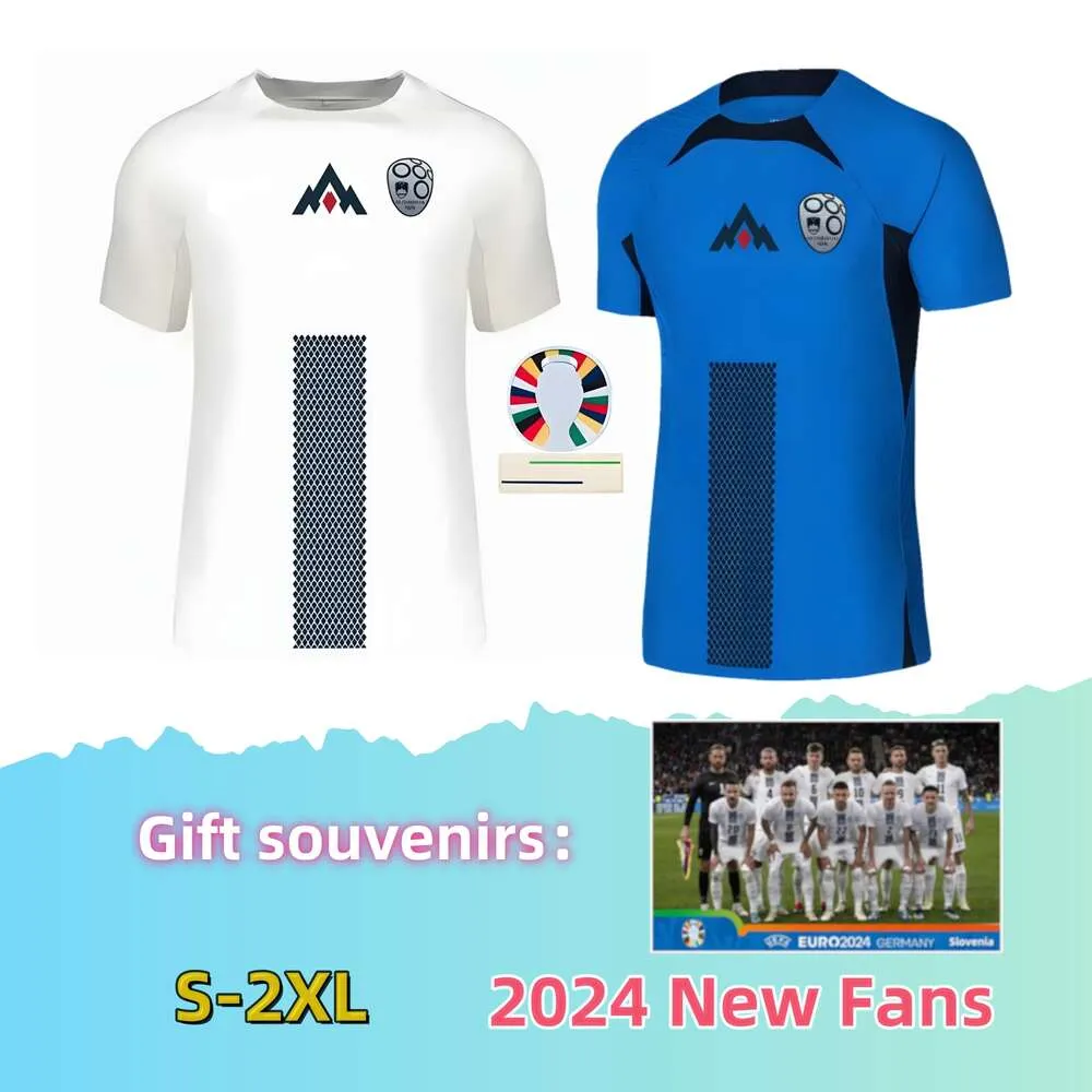 2024 NOWOŚĆ SOVIENIA SOCCER Jerseys Sesko Home Białe Blue 2024 2025 Football Ubrania Bluza Topy Koszula