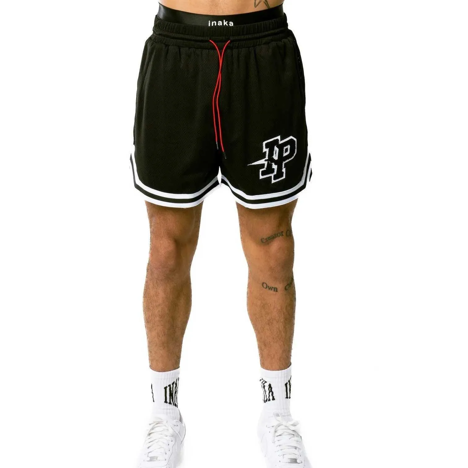 Shorts masculins Sports Mens Potho Séchure rapide Mesh Stretch Thr-Quarter Pants serviette Broidered 2023 TRAWSTRING TTERS H240513