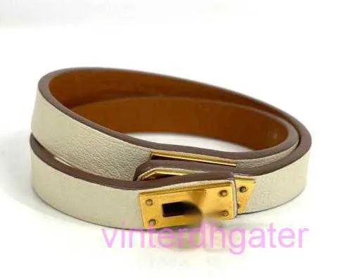 Top Edition HRMS Designer Bracelet Mini Belly Bracelet Dual Travel Packelet с коровьей золотой пластин