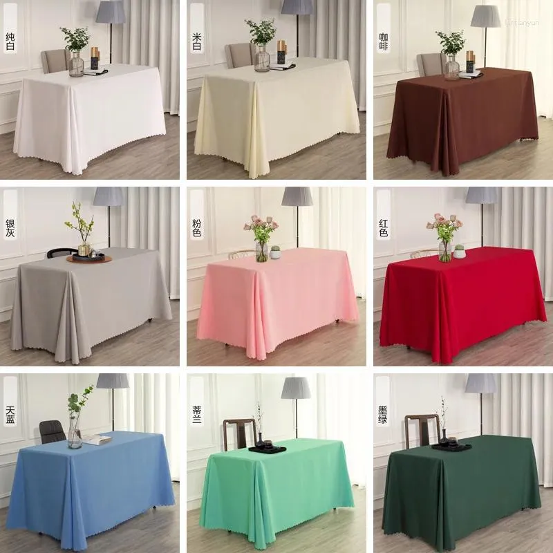 Conférence en tissu de table pure couleur rouge et blanc rectangle long tables comprimés
