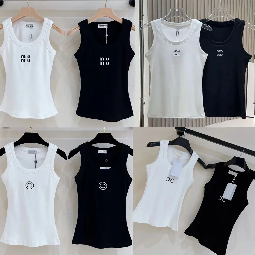 Women Knits Diseñador Diseñador de bordado Vest Sleeveless Birante de punto transpirable Sport Sport Tops