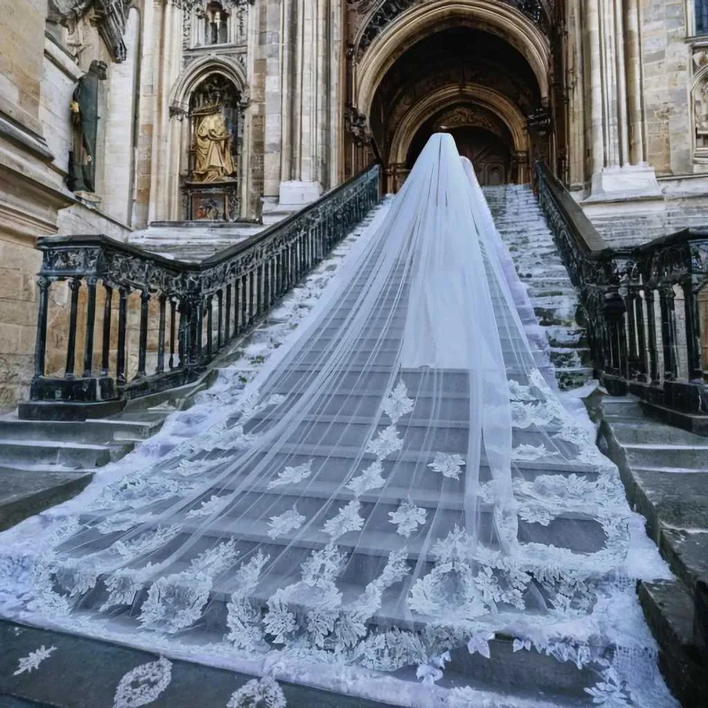 Capelli Jwlry V146 Vil Long Cathdral Bridal Vils 1 Tir Lac Appliqus Edg Mantilla Wid Wdding Accssoris per_voghion.com