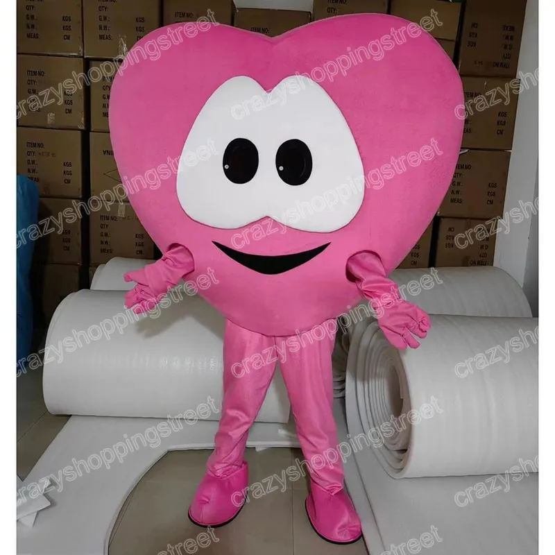 Christmas Love Heart Mascot Costume Cartoon personnage de personnage Halloween Carnaval Robe Sestits Taille d'anniversaire de taille adulte Tenue d'extérieur