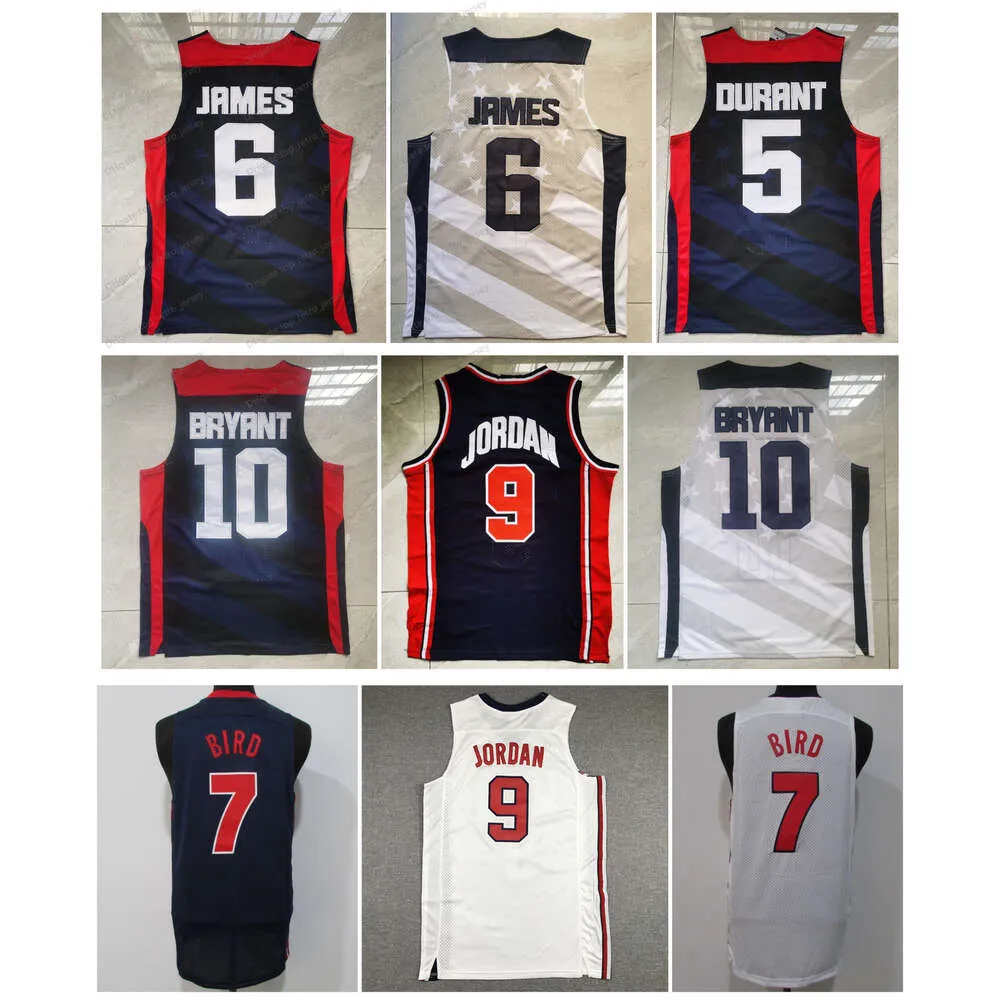 2012 Team USA 9 Michael Jor Dan Basketball Jersey Bryant Kevin Durant James Larry Bird Shortback Jerseys White Bluesize S-xxl