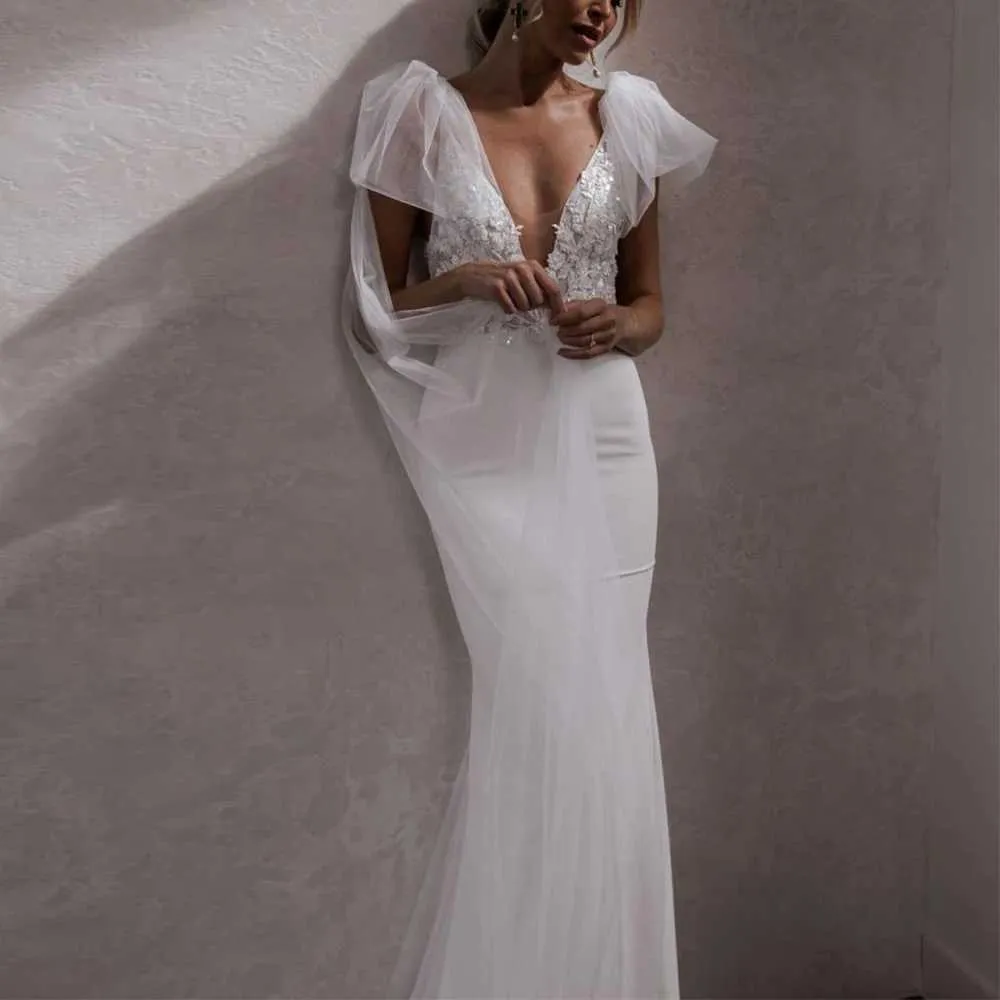 Gioielli per capelli Mantello da donna 1 paio Ali da sposa Velo da sposa Maniche rimovibili Spalle Copri Scialle Accessori per feste da sposa_voghion.com