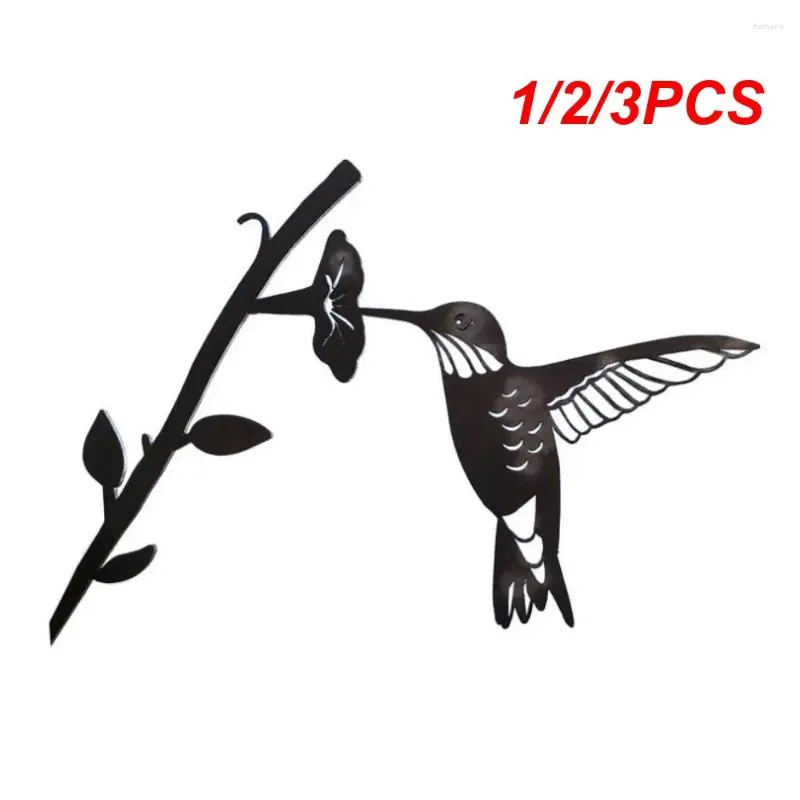 Décorations de jardin 1/2 / 3pcs Hummingbird Metal Decoration Bird Decor