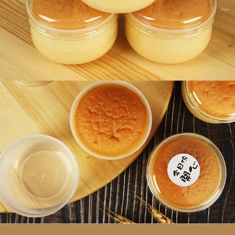 Copas descartáveis canudos 50pcs caramelo pudim copo líquido de líquido japonês gordo de alta temperatura de queijo fortal