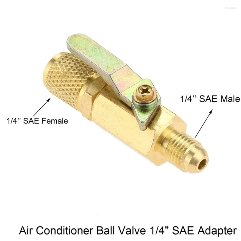 Sacs de rangement Climatiseur Valve à billes 1/4 pouce Adaptateur SAE et valves