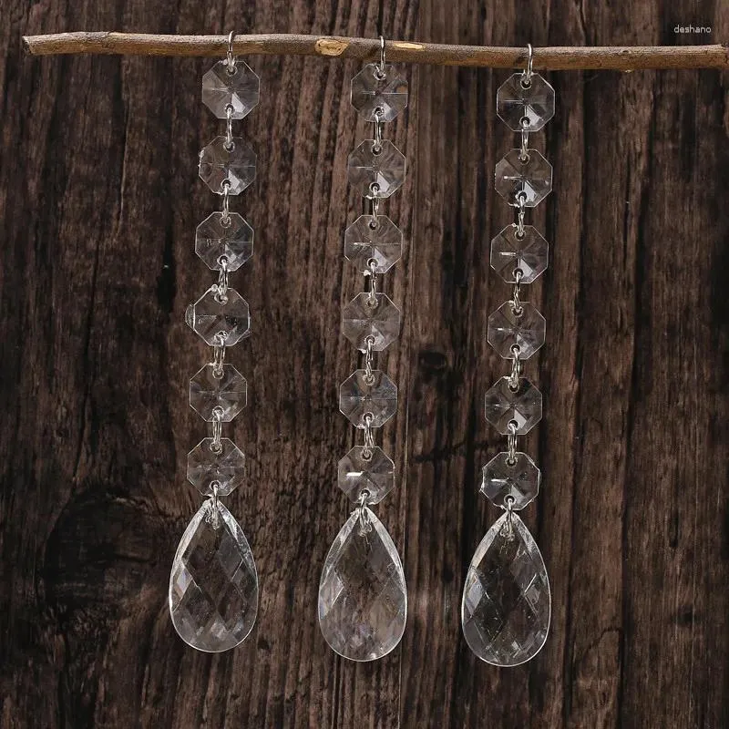 Décoration de fête 12pcs Crystal acrylique Perle d'octogone suspendue Strand Manzanita Arbres Mariage Décorations de vacances de Noël