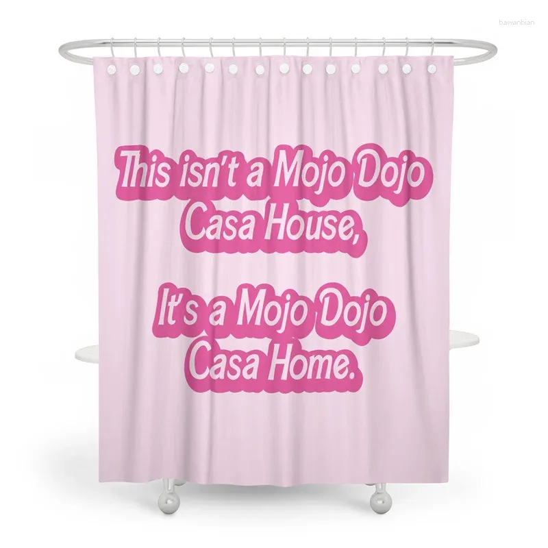 Zasłony prysznicowe Gateeep Girlboss To nie jest zestaw kurtynowy domu Mojo Dojo Casa z przelotkami i haczykami do wystroju łazienki