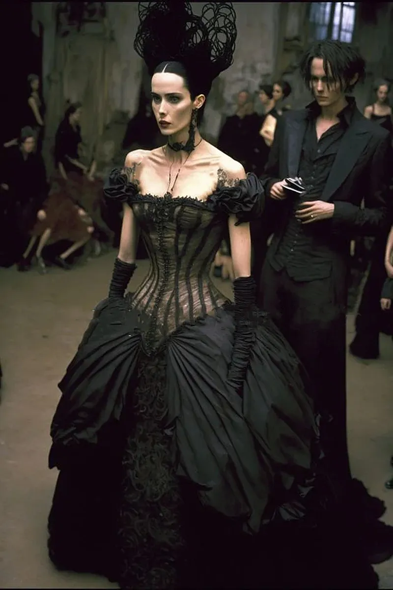 Medieval Historical Black Corset Dresses Prom Vestidos de cosplay gótico