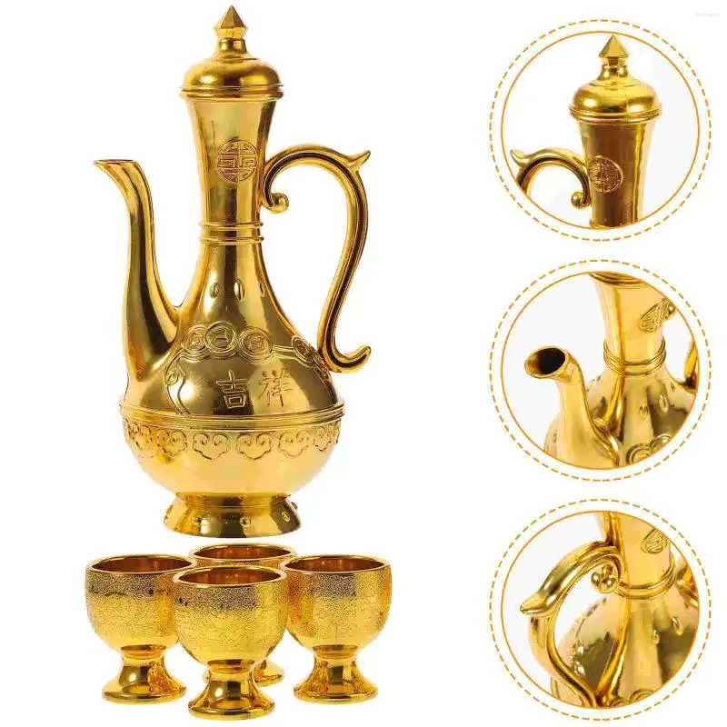 Kieliszki do wina Turkish kawy Zestaw Zestaw Vintage Gold Trink Zadawny Złoty Dekanter Ołtarz Kubki Święte woda święcona
