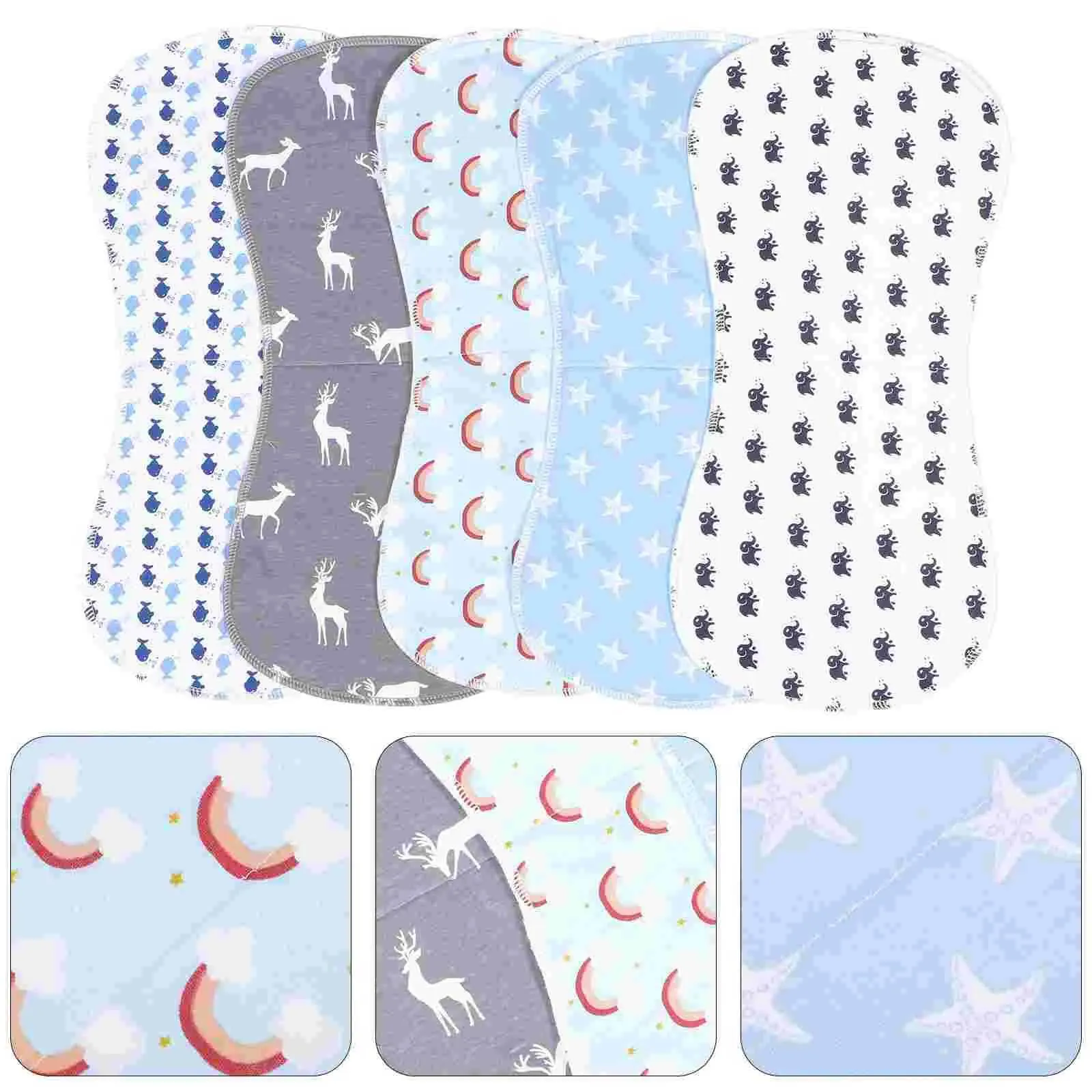 Bibs Burp Tissu 5 pavage d'épaule Burp Tissu nouveau-né bébé bibs Douche Rituaires Coton Clothing Cadeaux D240513