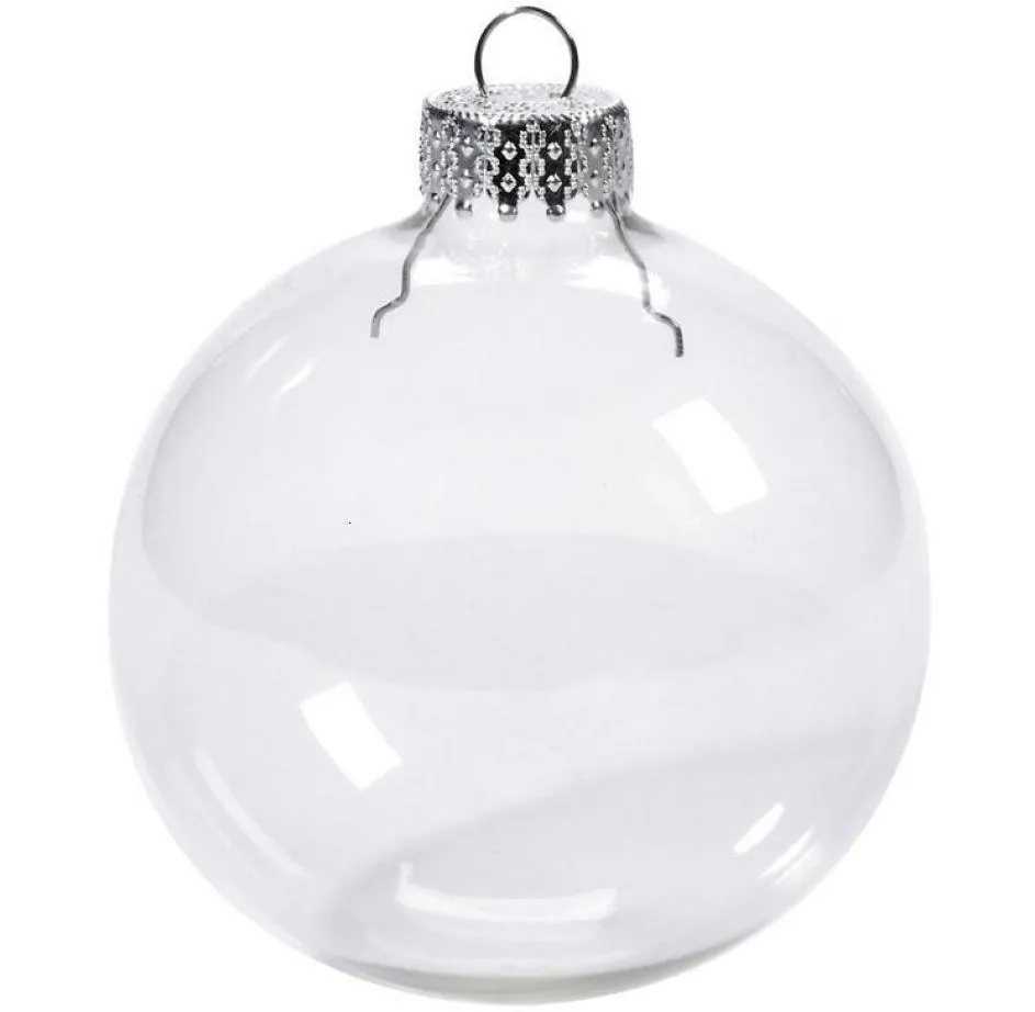 Bauble Weihnachten Dekoration 80 mm klare Glas Hochzeitsbälle Weihnachtsschmuck DHF362285010