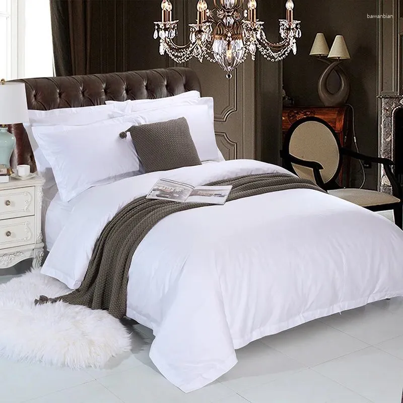 Bedding Sets El/Home 4pcs Set Pure Cotton Goods 60x40s/60x60s Thread White Satin Four Piece Sheet Quilt Cover Pillow Case X2