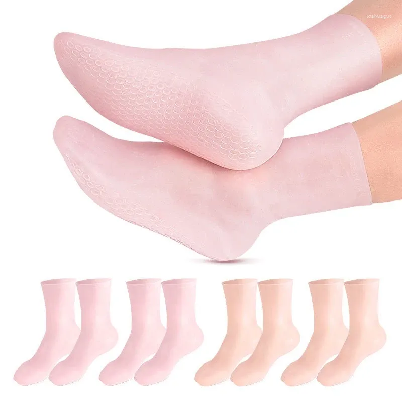 Mulheres meias 1 par de pés cuidados de silicone hidratante salto de gel em casa Use protetores de spa de pele do pé rachado
