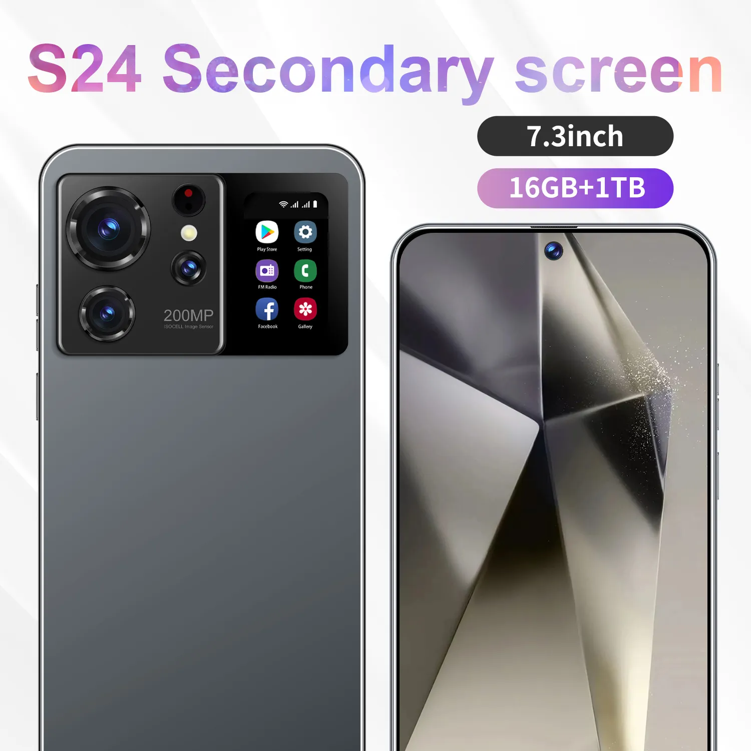 Original S24 Ultra Smartphone 7,0 tum 16 GB+1T Mobiltelefoner Global version 5G Dual SIM -mobiltelefon 7000mAh Android -mobiltelefoner