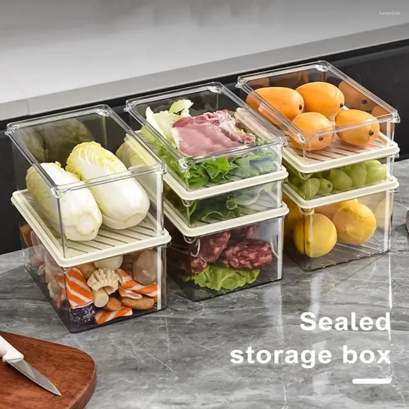 Bottiglie di stoccaggio scatola alimentare vegetale di frutta impilabile con organizzatore di frigorifero per capacità di copertura per trasparente