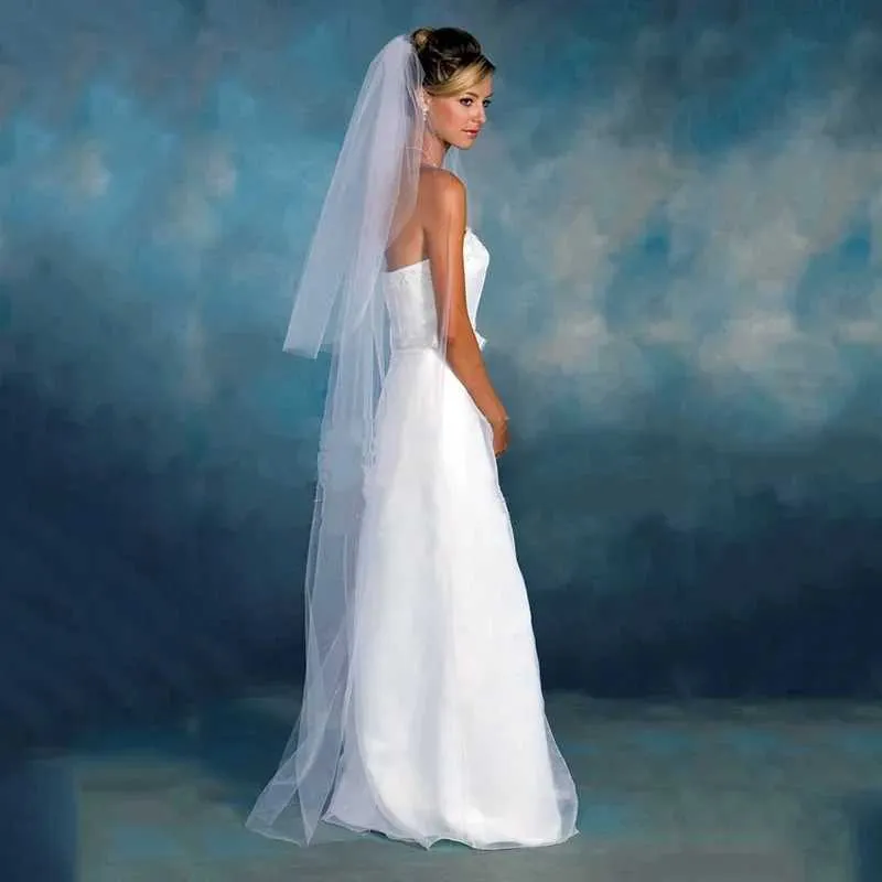 Hair Jewelry White Ivory Black Cut Edge Bridal Wedding Veil Accessories Veils with Comb La Iglesia Blondas Para Velos De_voghion.com