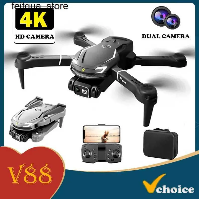 DRONES V88 Professional High-Definition Aerial Photography 8Kリモート制御航空機高解像度デュアルカメラ4ヘリコプタートイドローンS24513