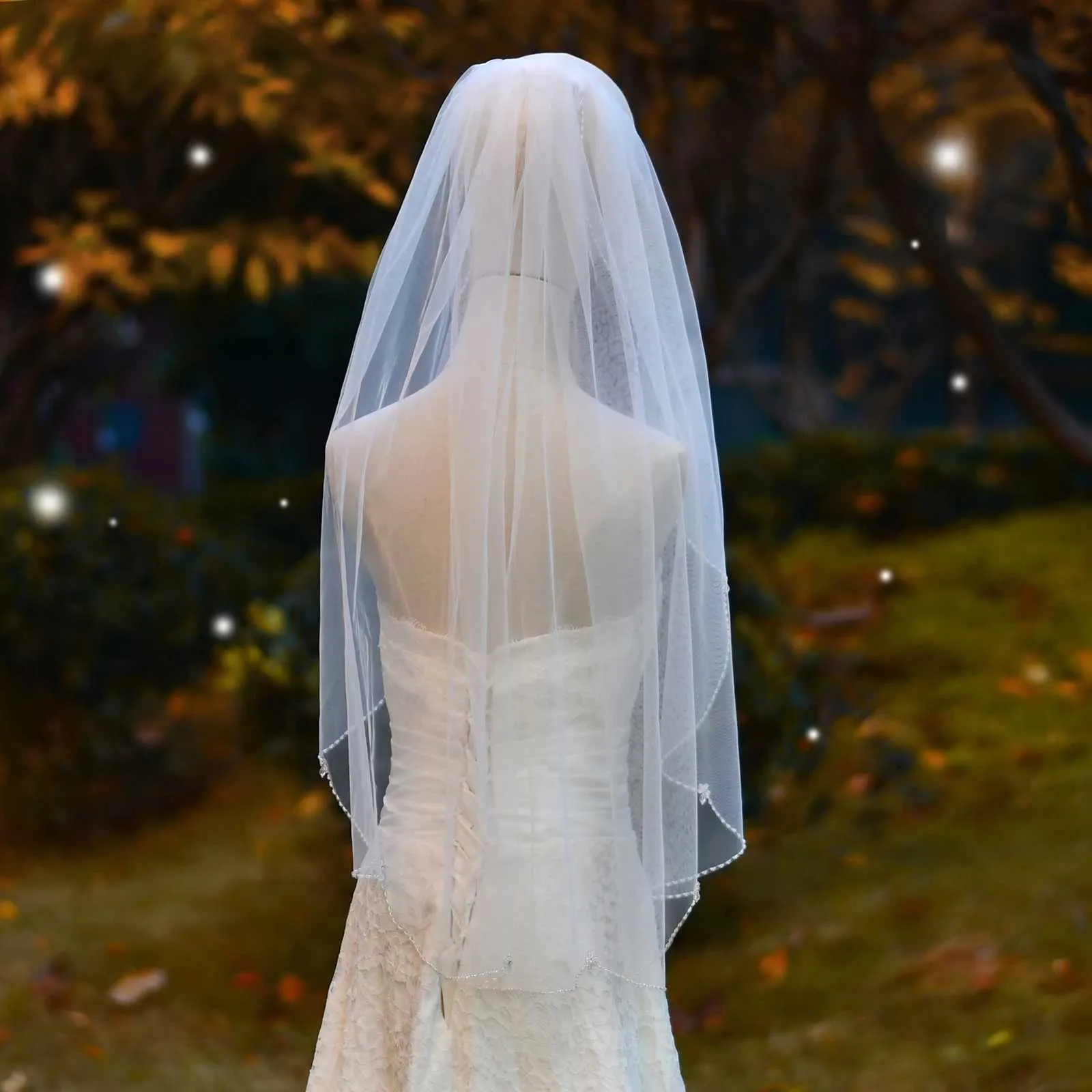 Eleganter Brautschleier Mit Perlen Und Strass Für Brautfrisuren_voghion.com